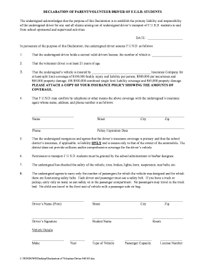 Fusd Declaration Form