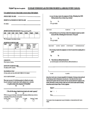 Vendor Declaration Form Sample