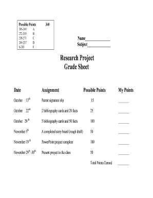 Research Project Grade Sheet Itpinellask12flus  Form