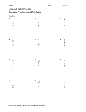 Complex Fractions Worksheet 7th Grade  Form