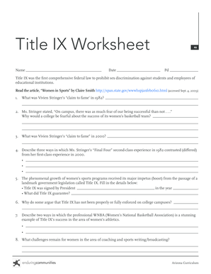 Title Ix Worksheet  Form