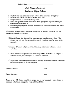 Cell Phone Contract Castro Valley Unified  Form