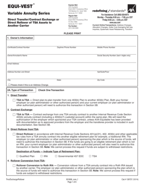 Axa Equivest  Form