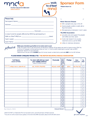 Sponsor Form MND Association