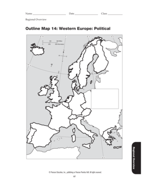 Western Europe Outline Map  Form