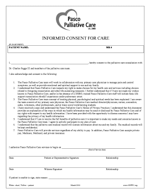 Palliative Care Consent Form