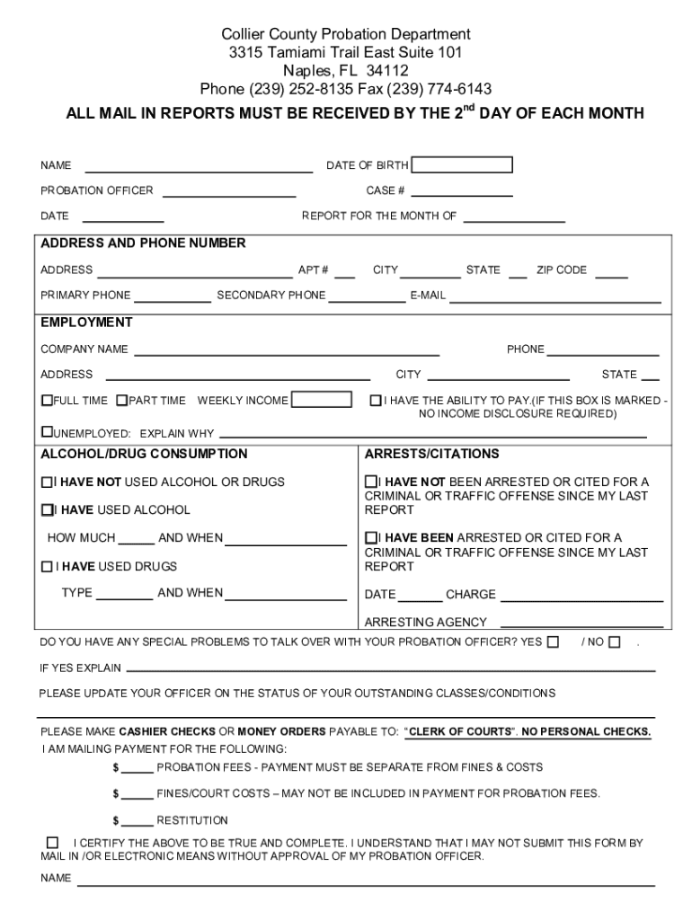 Collier County Probation  Form