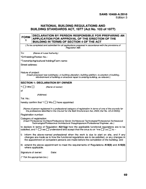 Sans 10400 a  Form