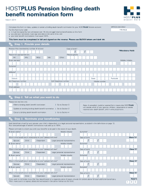 Hostplus Binding Nomination Form