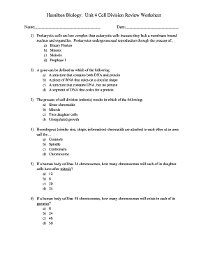 Cell Reproduction Review Worksheet Answer Key  Form