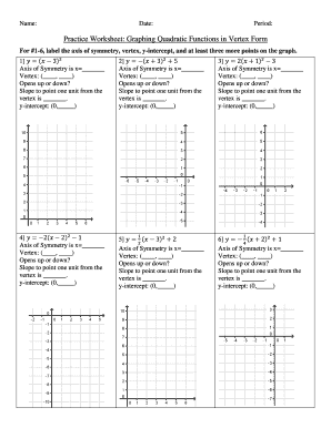 Practice Worksheet Graphing Quadratic Functions in Intercept Form Answer Key