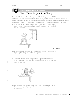 Tropism Worksheet PDF  Form