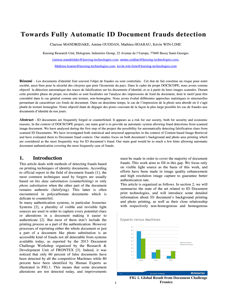 Towards Fully Automatic ID Document Frauds Detection  Form