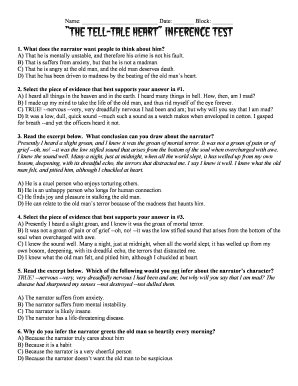 The Tell Tale Heart Inference Test  Form