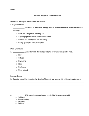 Harrison Bergeron Test PDF  Form