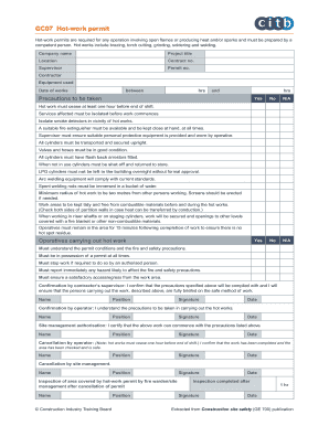 Hot Works Permit  Form