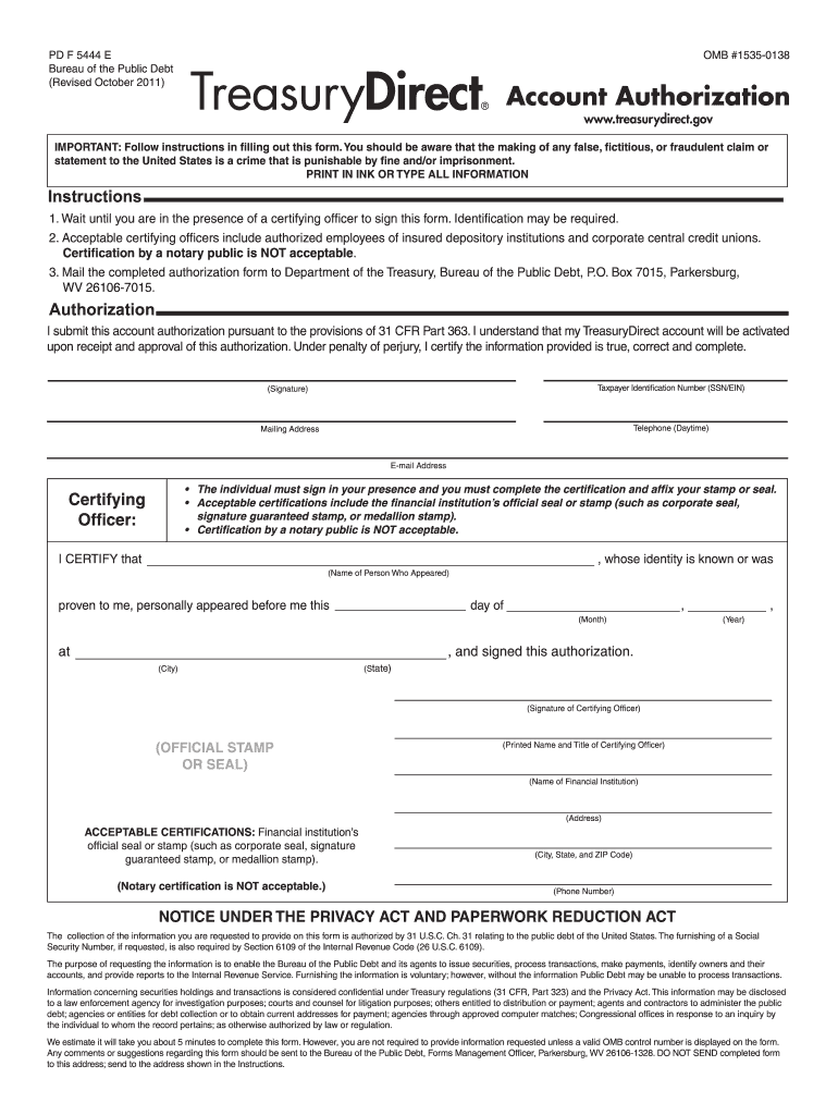 Bureau of the Public Debt  Form