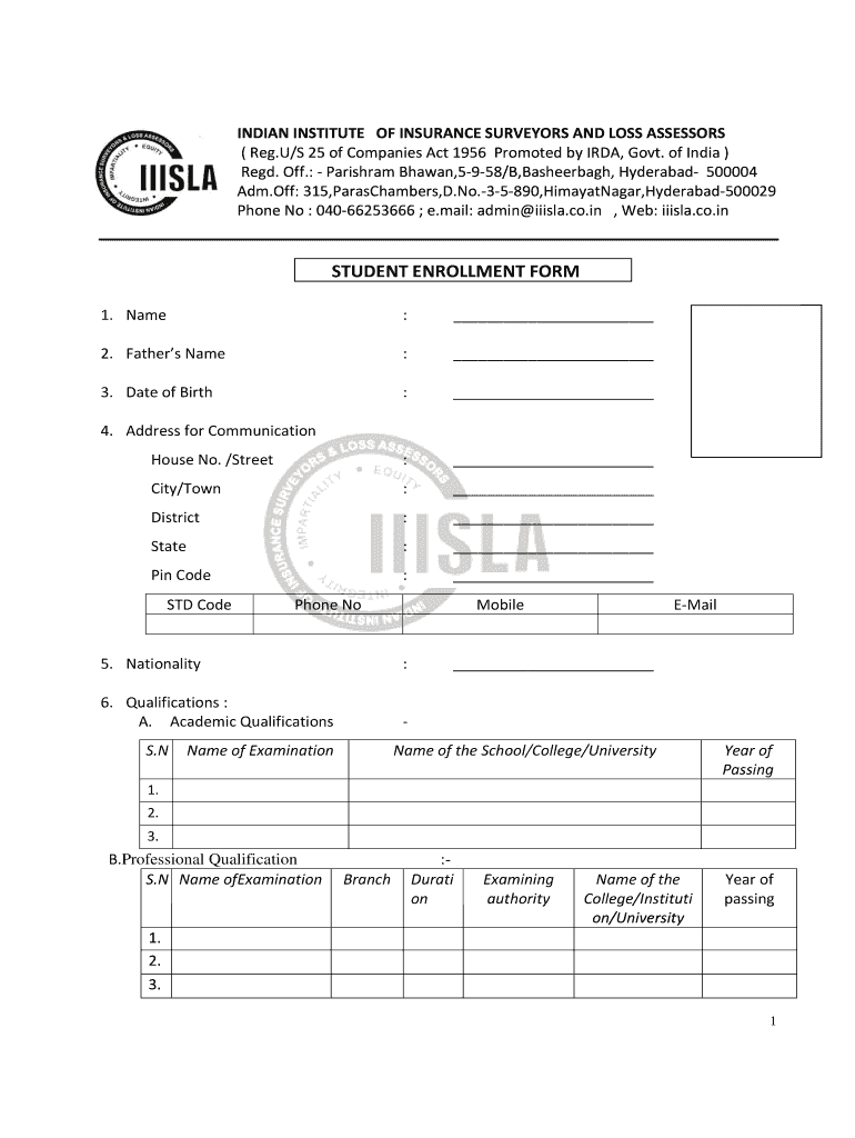 Get and Sign Iiisla Student  Form