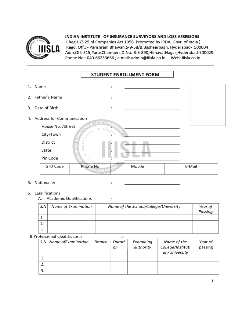 Iiisla Student  Form