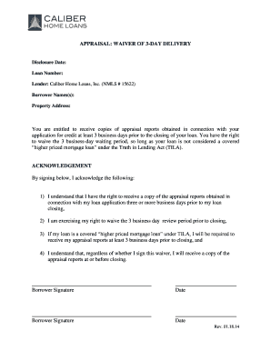 Appraisal Waiver Form