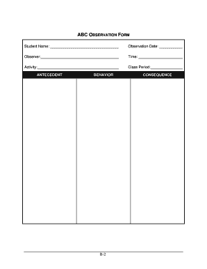 Abc Observation Form