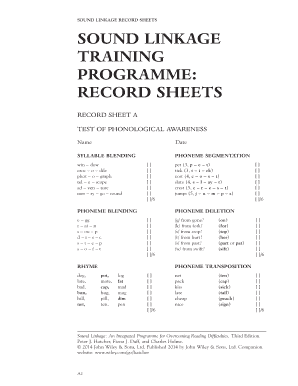 Sound Linkage PDF  Form