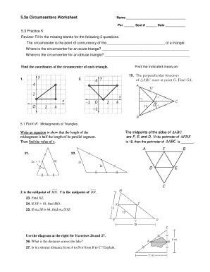 Circumcenter Worksheet PDF  Form