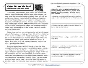 Cross Curricular Reading Comprehension Worksheets  Form
