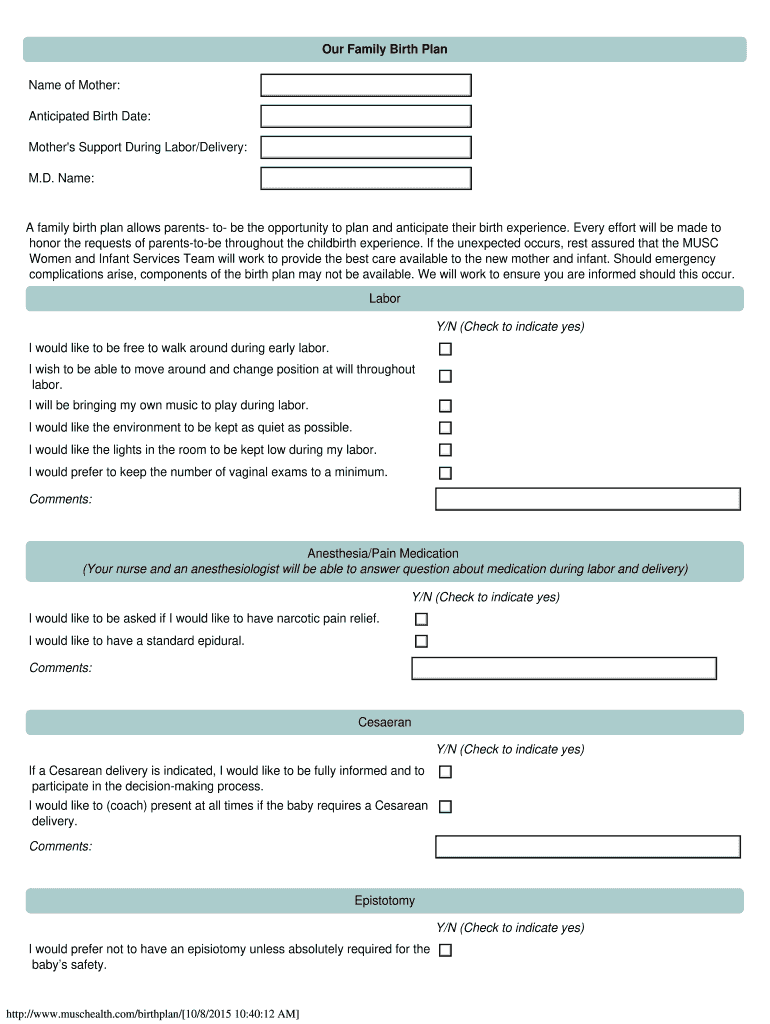  Musc Birth Plan 2015-2024