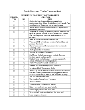 Toolbox Checklist PDF  Form