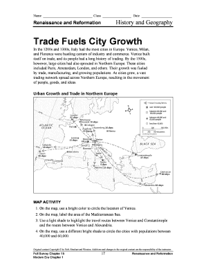 Trade Fuels City Growth Answer Key  Form