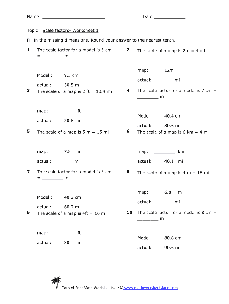 Finding the Scale Factor Coloring Activity Answer Key PDF  Form