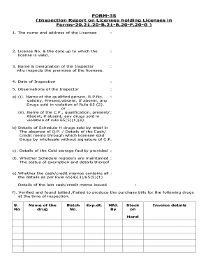 Form 35 Drugs and Cosmetics Act