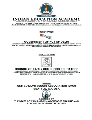 Indian Education Academy  Form