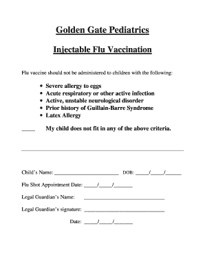 Flu Shot Form