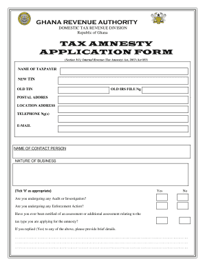 Ghana Revenue Authority Forms