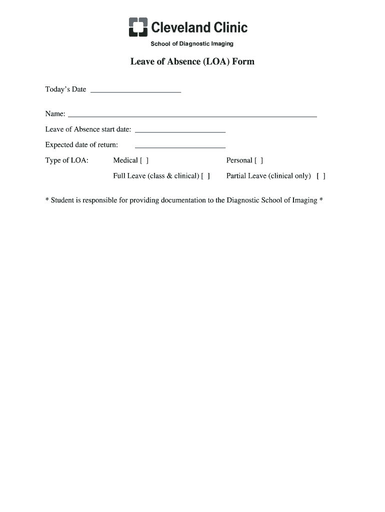 Ohio Cleveland Leave Absence  Form