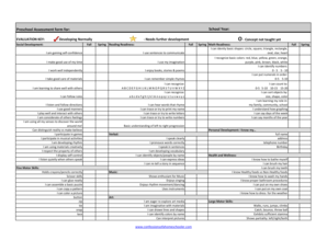 Preschool Evaluation Form