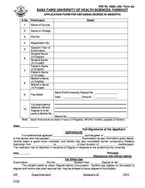 Bfuhs Degree Form