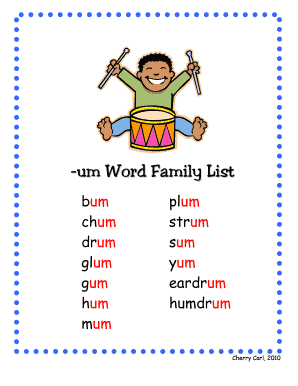 Um Word Family  Form
