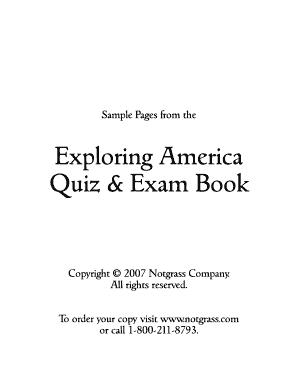 Exploring America Quiz and Exam Book PDF  Form