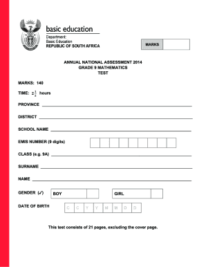Grade 9 Exam Papers and Memos PDF  Form