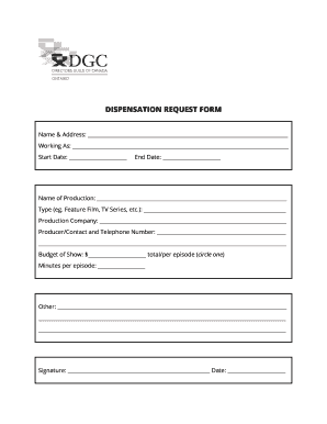 Dgc Dispensation  Form