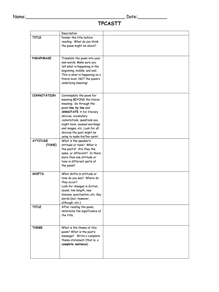 Tpcastt  Form