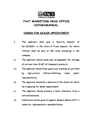 Fact Dealership  Form