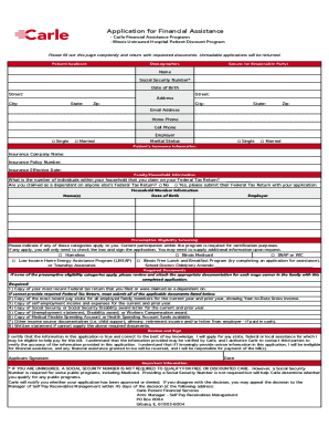 Carle Financial Assistance  Form