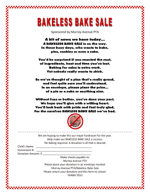 Bakeless Bake Sale  Form