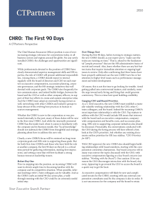 CHRO the First 90 Days  Form