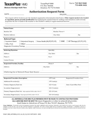 Texanplus Hmo Authorization Forms