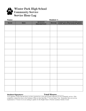 Ocps Volunteer Hours Form